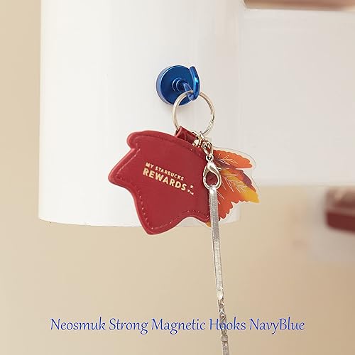 Miniatura 4 de NEOSMUK - Ganchos magnéticos de alta resistencia con imanes extrafuertes para colgar en refrigerador, crucero, cabinas o parrilla, color azul