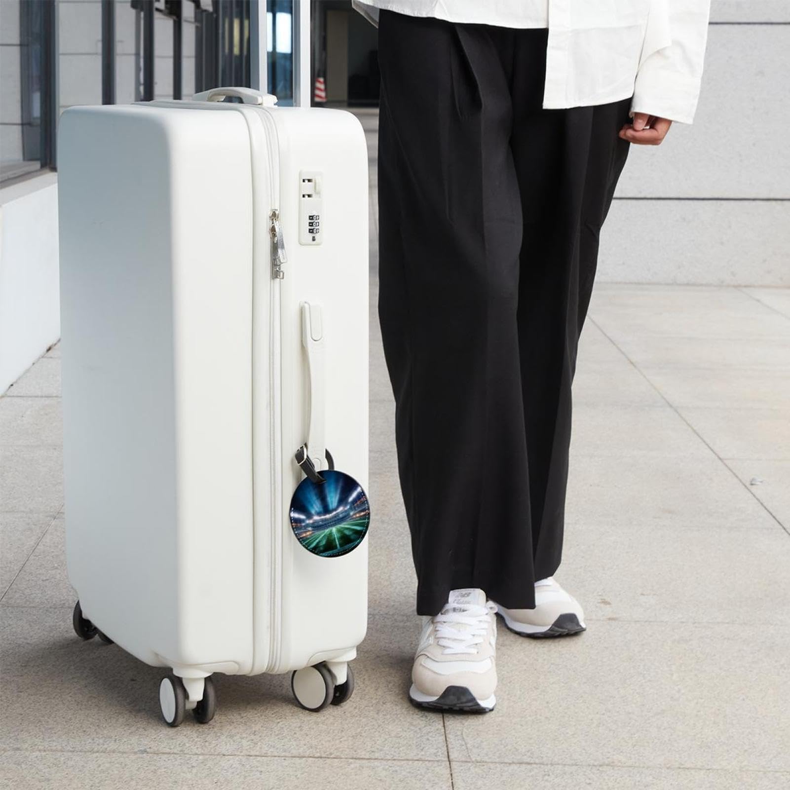 Luggage Tag,Bag Tags for Luggage,Travel Suitcase Tags,American Football Soccer Stadium,2-Pc