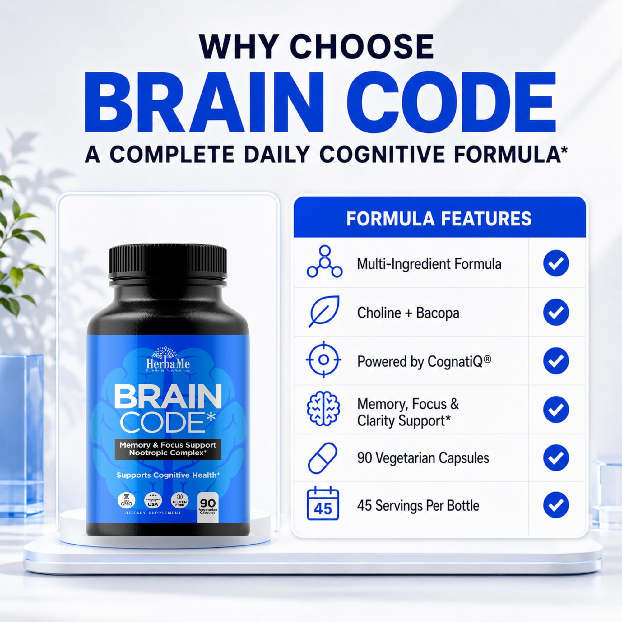 HerbaMe Nootropic Brain Supplement for Memory, Focus & Cognitive Support — Amazon image 4