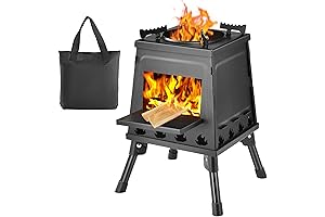 Lager Wood Burning Camping Stove: Portable Cast Iron Stove for Outdoor Cooking