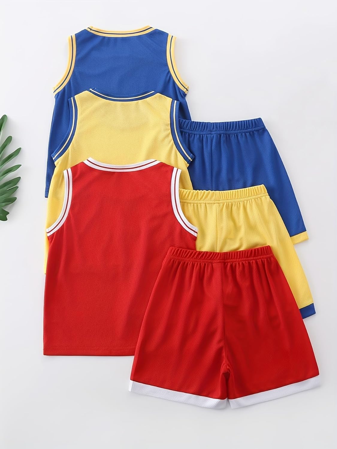Boys' Active Shorts Set 6 Pieces Athletic Jersey Tank Top and Basketball Shorts Set 4-12Y