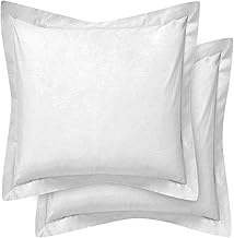 Cotton Metrics Heavy Quality European Square Pillow Shams Set of 2 White 600TC 100% Organic Cotton Euro Pillow Shams 26x26 Pillow Cover, Cushion Cover Euro Size (Euro 26x26, White)