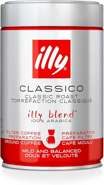 illy Coffee, Classico Filter Coffee, Medium Roast, 100% Arabica Coffee Beans, 250g