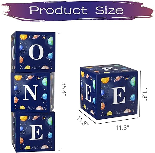 Miniatura 2 de Decoraciones de primer cumpleaños para niño, decoración de fiesta de cumpleaños de primer viaje alrededor del sol, una caja de globos para planetas