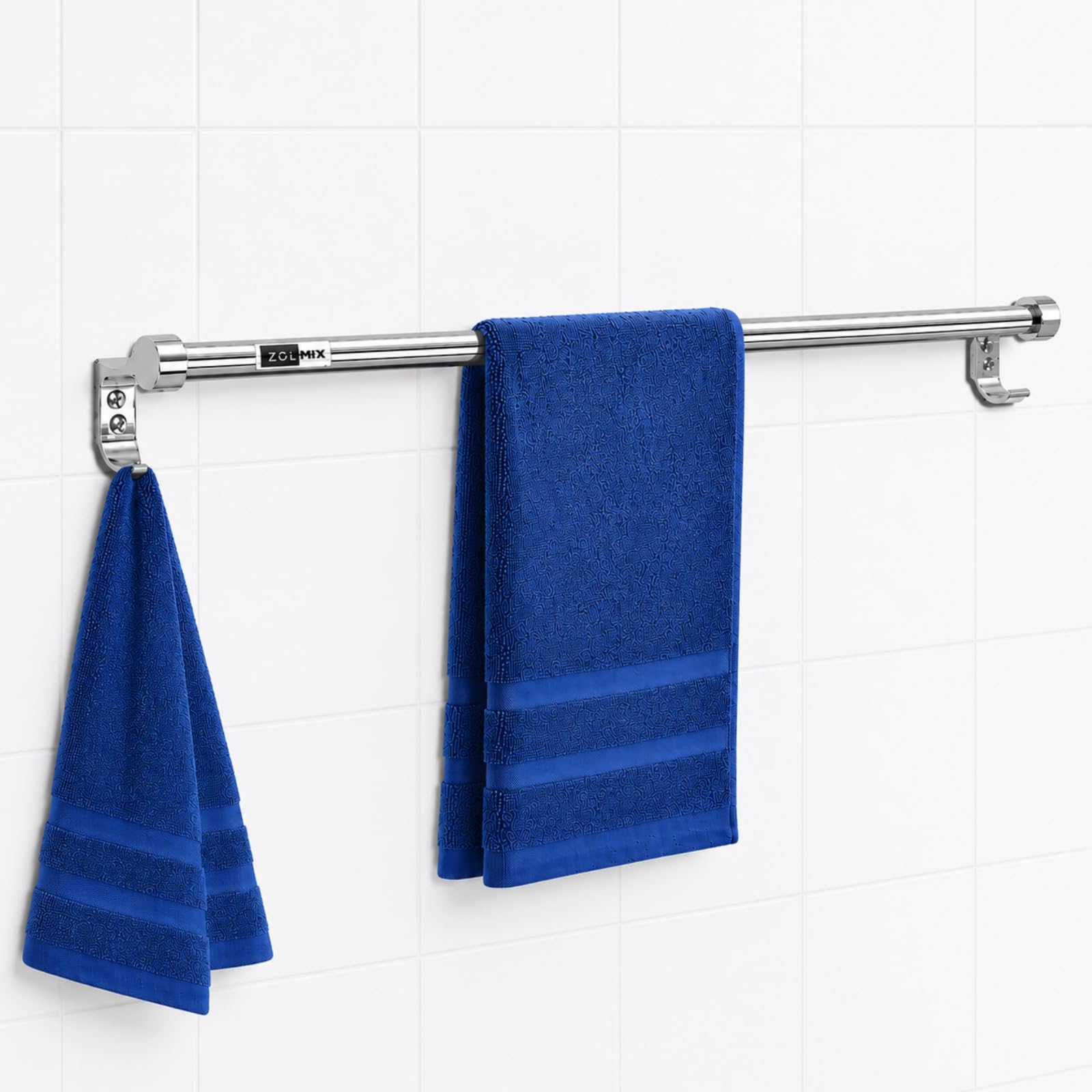 Towel Hanger for Bathroom 24 Inch Stainless Steel Folding Towel Holder Stand Towel Rack Double Rod Bathroom Towel Holder Bathroom Accessories Fitting for Kitchen (Basic)-image-5