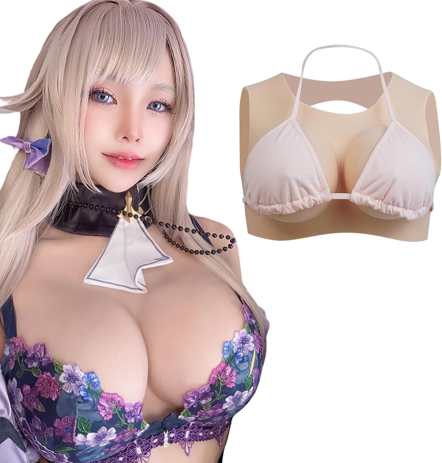 Silicone Breastplate Fake Boobs False breasts for trans women drag queen Hollow back
