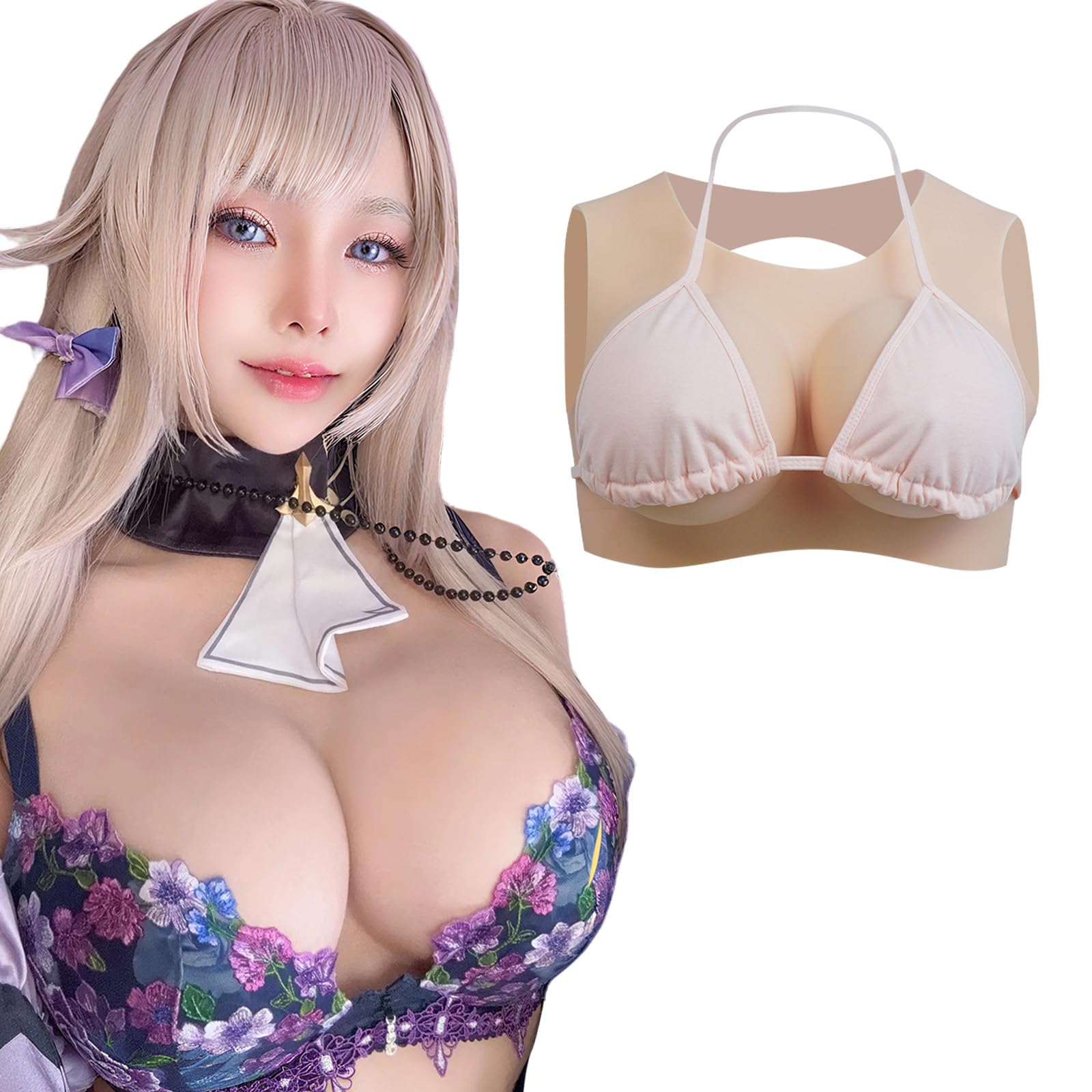 Silicone Breastplate Fake Boobs False breasts for trans women drag queen Hollow back