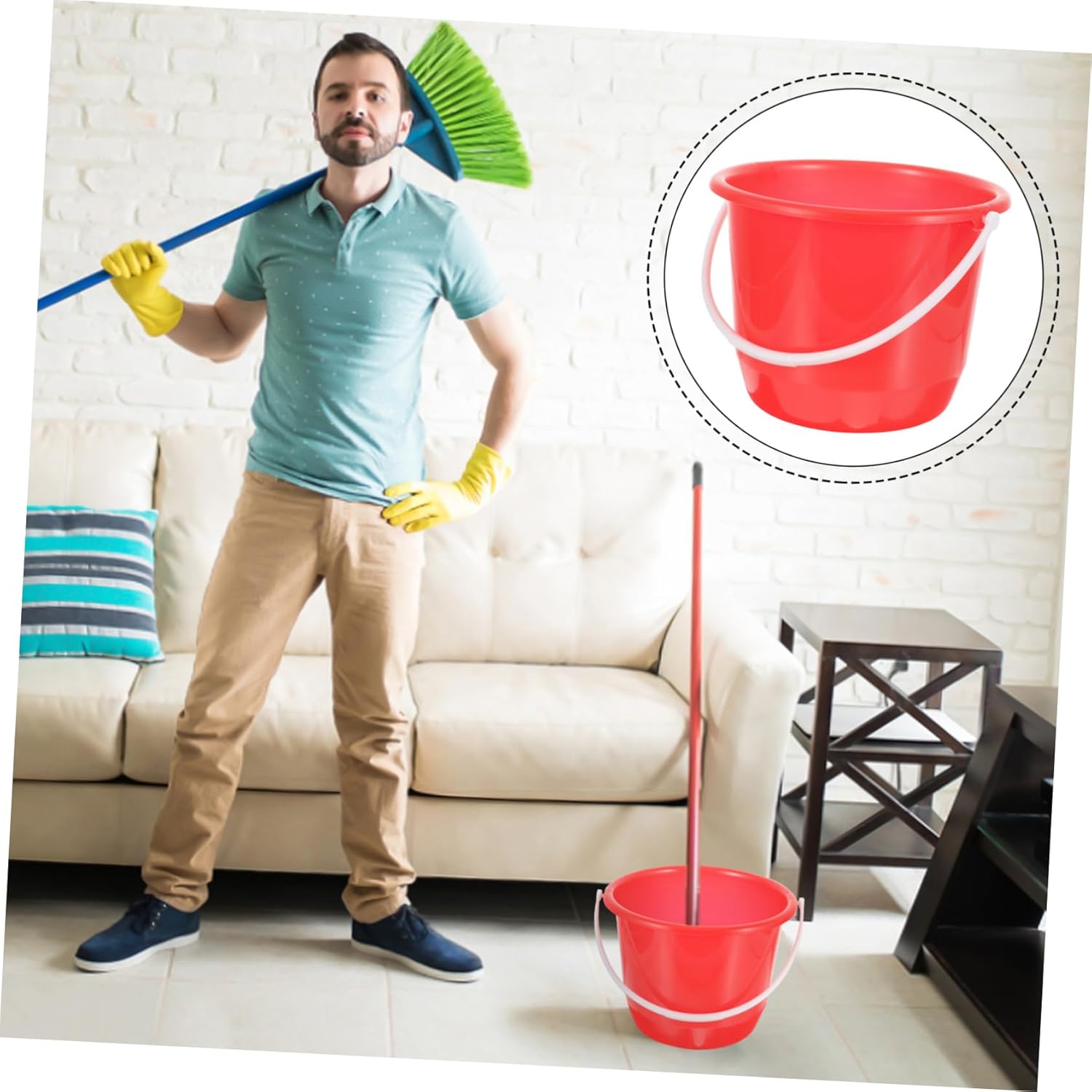 Plastic Water Bucket with Handle Portable Multipurpose Bucket for Home Gardening Beach and Dog Watering Lightweight and Durable Wash