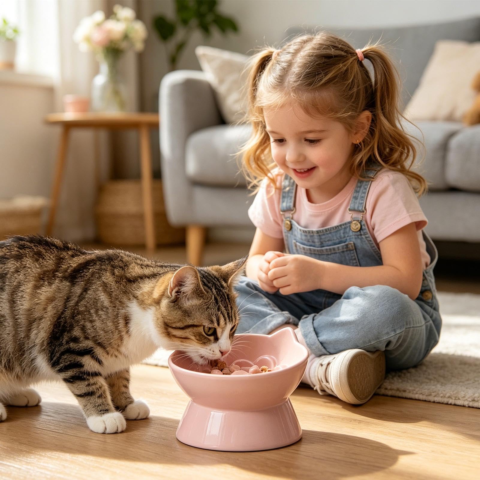Gamelles Surélevées Chat Plat À Eau En Céramique | Gamelles Hautes Pour Chats Idéal Pour Salon, Salle À Manger, Cuisine, Maison, Terrasse, Appartement, Intérieur