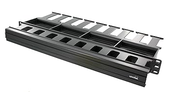 Leviton 491RU-HFR Horizontal Cable Management, 1RU, 1.5-inch by 3-inch Front and 1.5-inch by 4-inch Rear 1RU