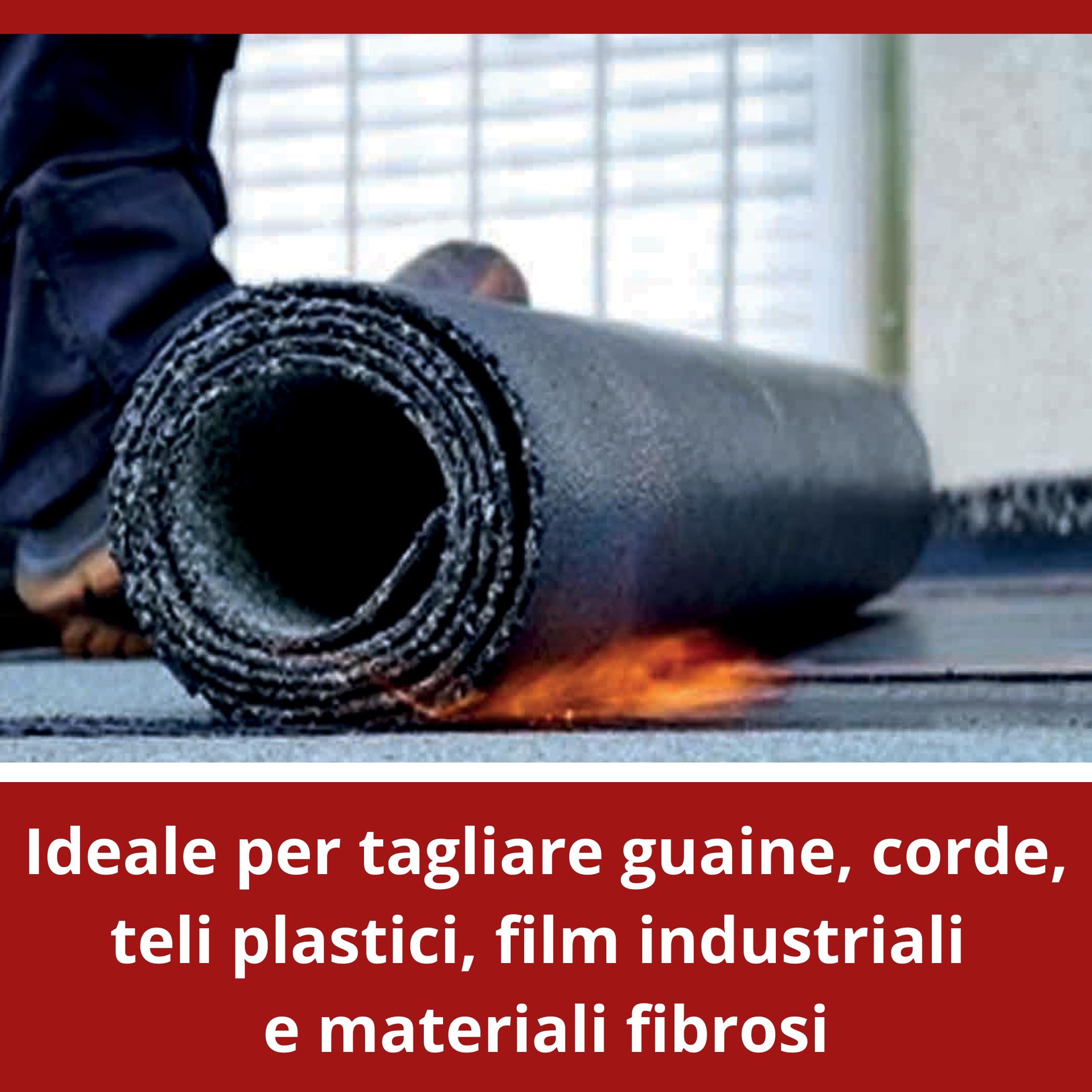 MASTERBRICO Cutter a Uncino Professionale Maxi Mass 170 mm – Lama Ultra Affilata in Acciaio al Manganese da 0,8 mm, Ideale per Guaine, Cordami, Imballaggi, Agricoltura, Edilizia