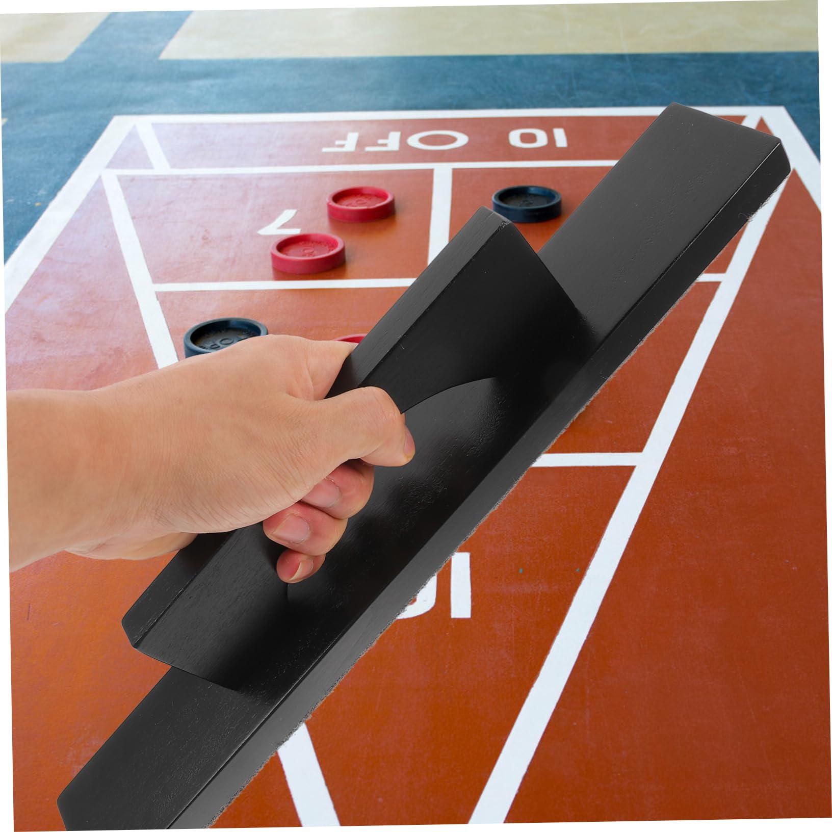 Spazzola per Shuffleboard in Legno e Poliestere, Nera, Portatile e Maneggevole, Accessorio per Tavolo da Biliardo e Shuffleboard, Pulizia Precisa