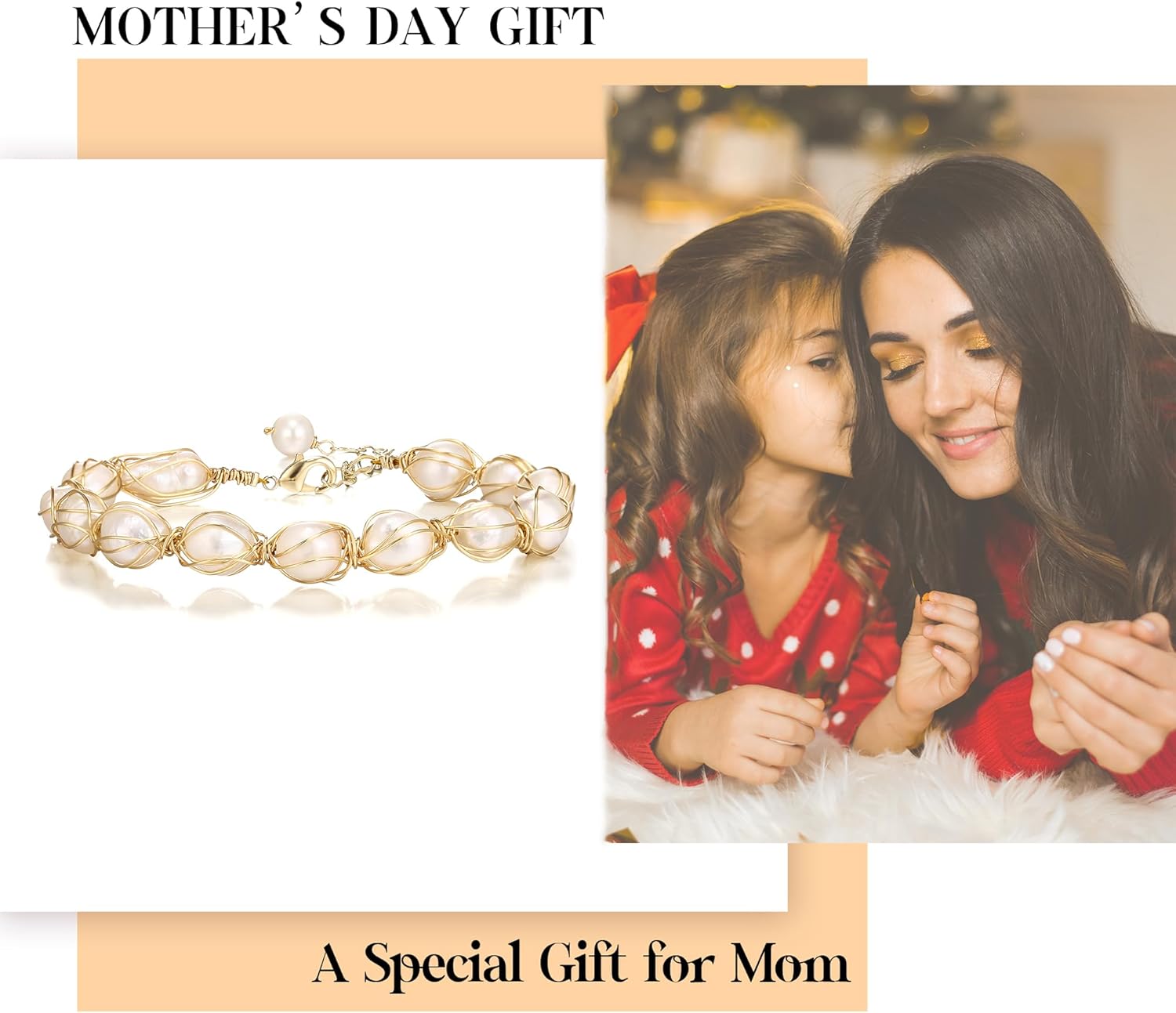 EVER FAITH Elegant Pearl Bracelet 18K Gold Vintage Freshwater Pearls Wrapped Silk Handmade Adjustable Charm Bracelets Dainty Wedding Bridal Jewelry for Women - Image 4