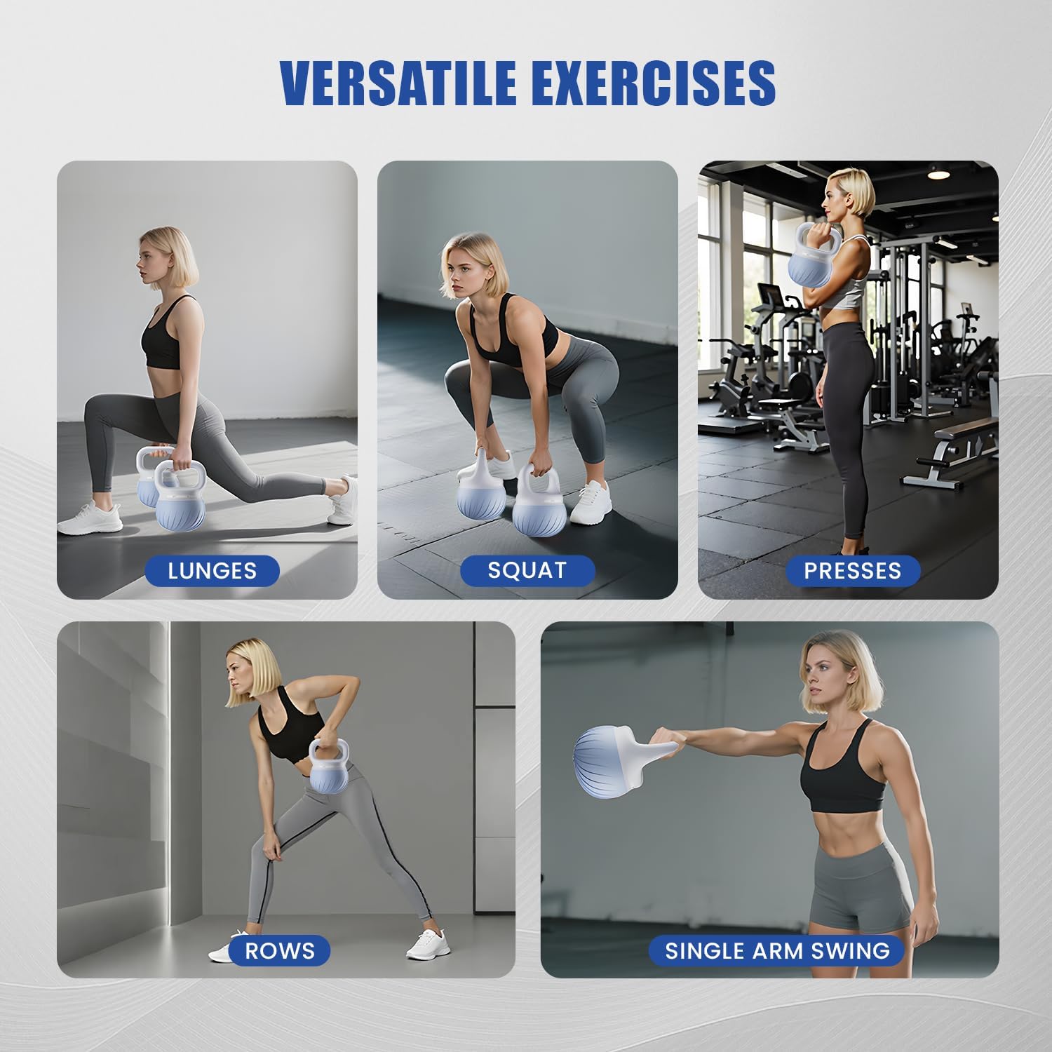 Soft Kettlebell - Shook Resistance Base Anti-Slip, Wide-Grip Handle 5/10/15 LBS Weights Strength and Safety for Women and Men Workout- Color Coded