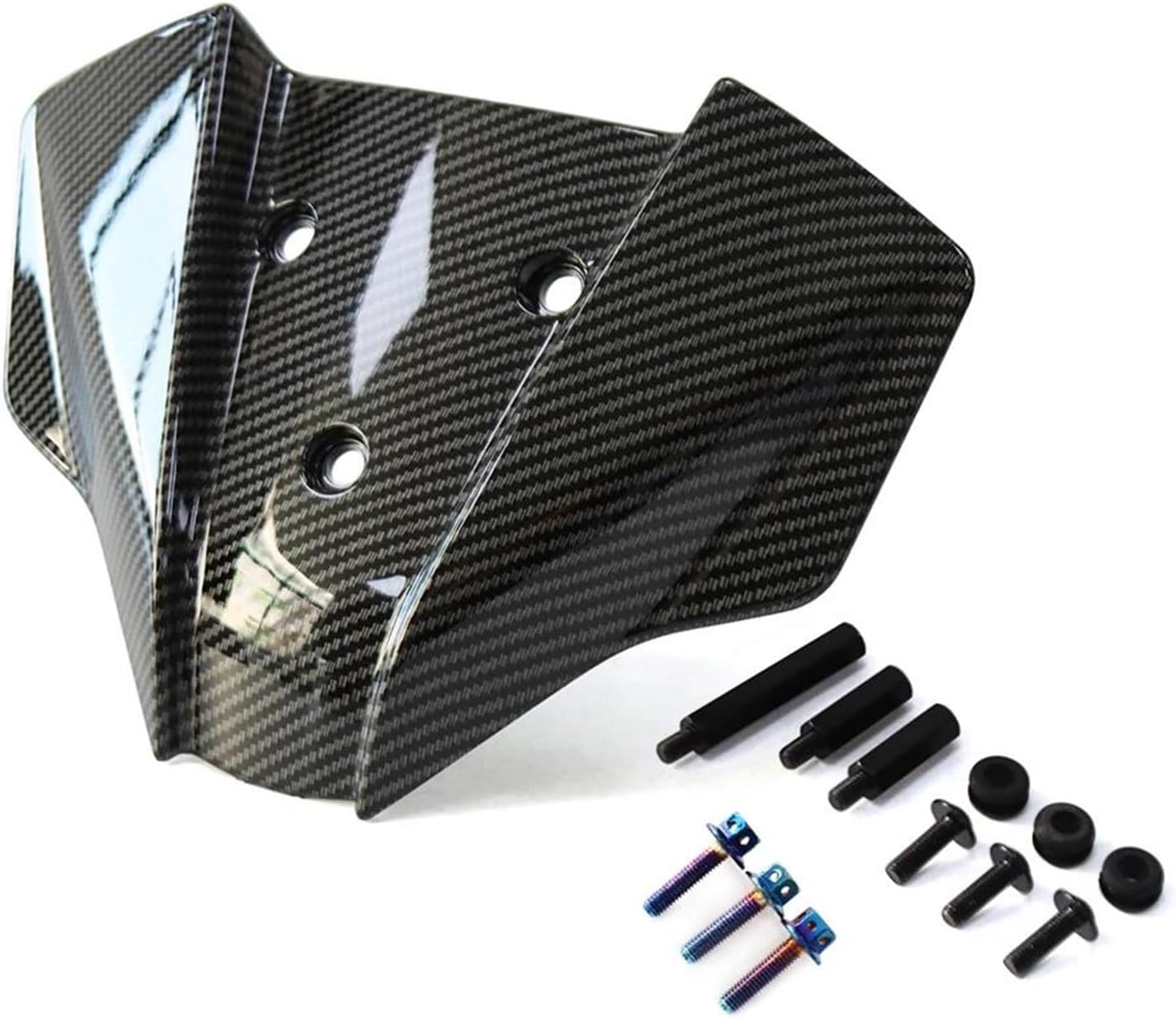 Motorcycle Windshield Windscreen Wind Deflector Protector Cover For 390 Duke 250 Duke 250 Duke 125 390 Duke 2024 2025 Wind Shield Wind Deflectors Windshield Windscreen(Carbon look,X-1)