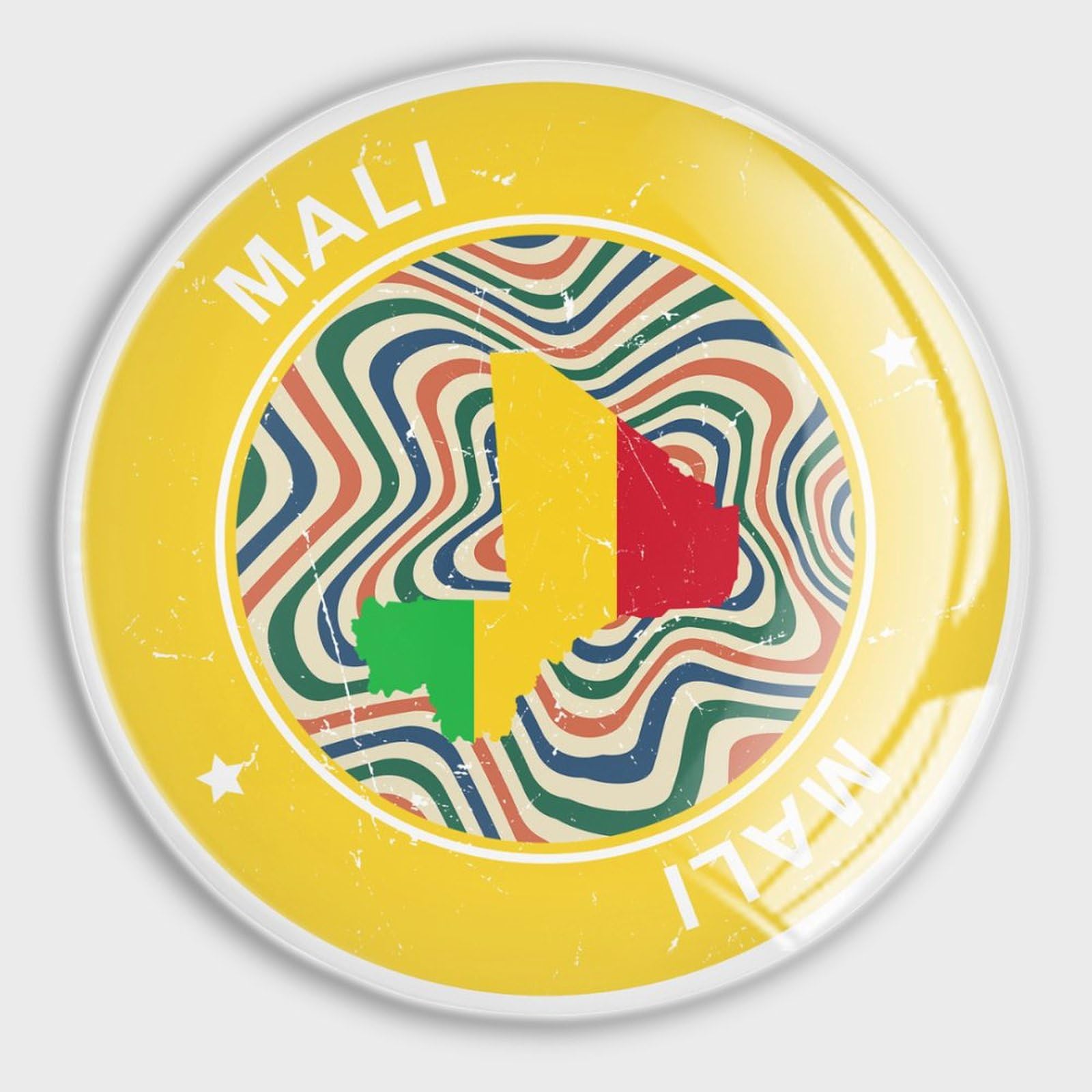 Magnet Mali en verre pour frigo à offrir aux passionnés de drapeaux