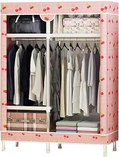 Miniatura 10 de large closets Large Closet Steel Rack Clothes Closet with Pattern Cloth Cover Closets for Bedroom Hanging Closet Fashion Portable Wardrobe