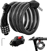 Vista 8 de Candado para Scooter Eléctrico, Candados de Cable de Combinación para Bicicleta Compatible con Xiaomi M365/Max/GXL/Ninebot/Segway/Motor/Candado
