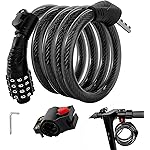 FXINRUIA E Scooter Lock Cable Locks Electric Scooter Bike Combination Lock Heavy Duty Anti-Theft Lock for Xiaomi M365/Max/GXL/Ninebot/Segway Scooter/Moto/Bicycle