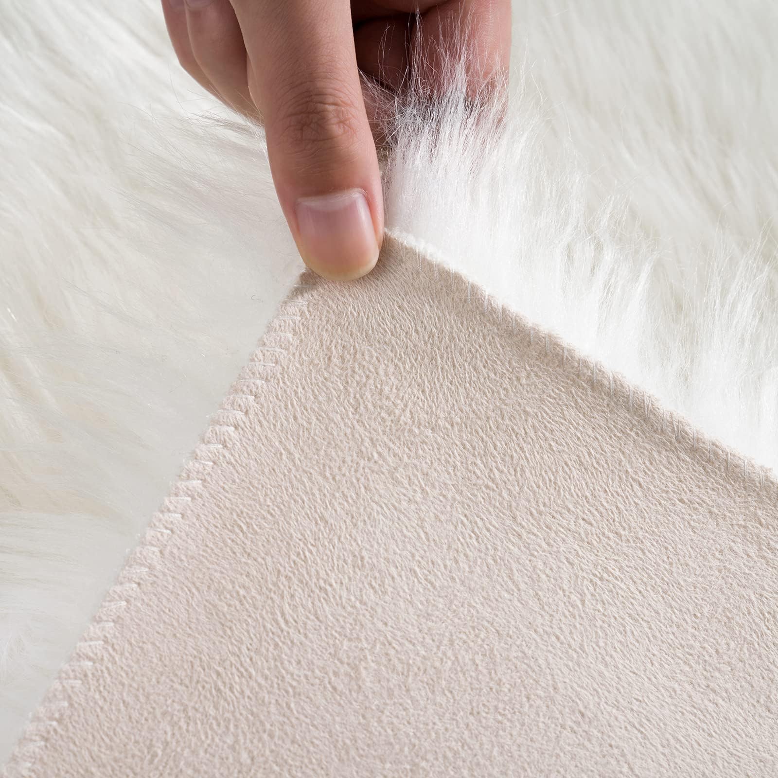 Ciicool Kunstfell-Teppich für Schlafzimmer, Flauschiger Zottelteppich für Sofa, Couch, Sitzkissen, waschbar, Flauschiger Läufer, Dicker Fellteppich, Bodenteppiche für Nachttisch, Wohnzimmer, 6 x 180