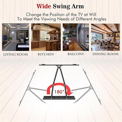 Miniatura 9 de Soporte de TV para la mayoría de televisores de 32 a 70 pulgadas, soporte de pared universal para TV de perfil bajo, soporte de TV plano de perfil