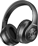 TUINYO Casque Bluetooth sans fil, casque stéréo sans fil sur oreille 40H Temps de jeu avec basse profonde, Soft Memory-Protein Earmuffs, Mic Wired Mode-noir intégré