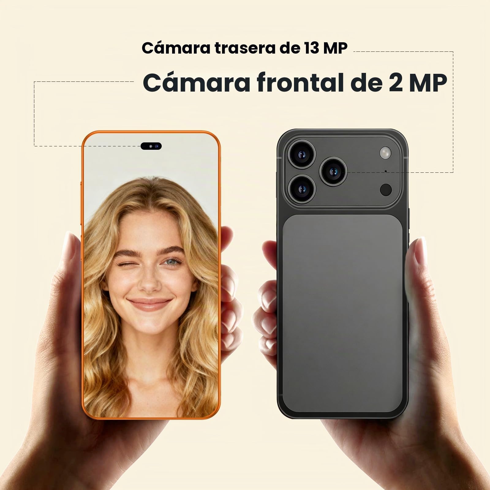 Desbloquear el teléfono, pantalla de 6,6 pulgadas, teléfono inteligente 4G - LTE , Cámara doble, 3GB RAM, 16GB ROM, expansión 128GB, doble tarjeta SIM, adecuado para usuarios primarios (black)