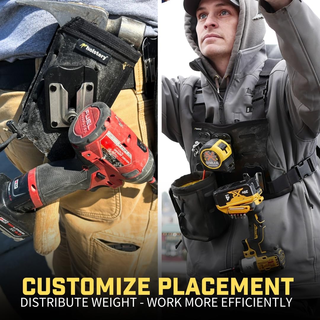 PinPal Pro | Universal Tool Holster - Gravity Locking Clip-On Tool Belt Holder for Drills, Impacts, and Other Tools