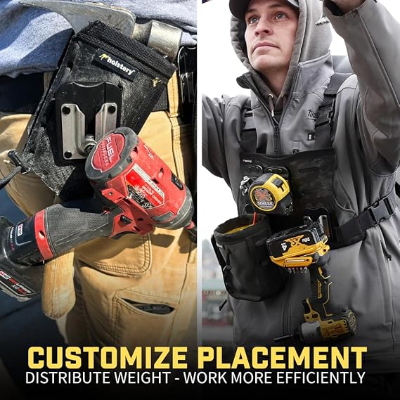 PinPal Pro | Universal Tool Holster - Gravity Locking Clip-On Tool Belt Holder for Drills, Impacts, and Other Tools
