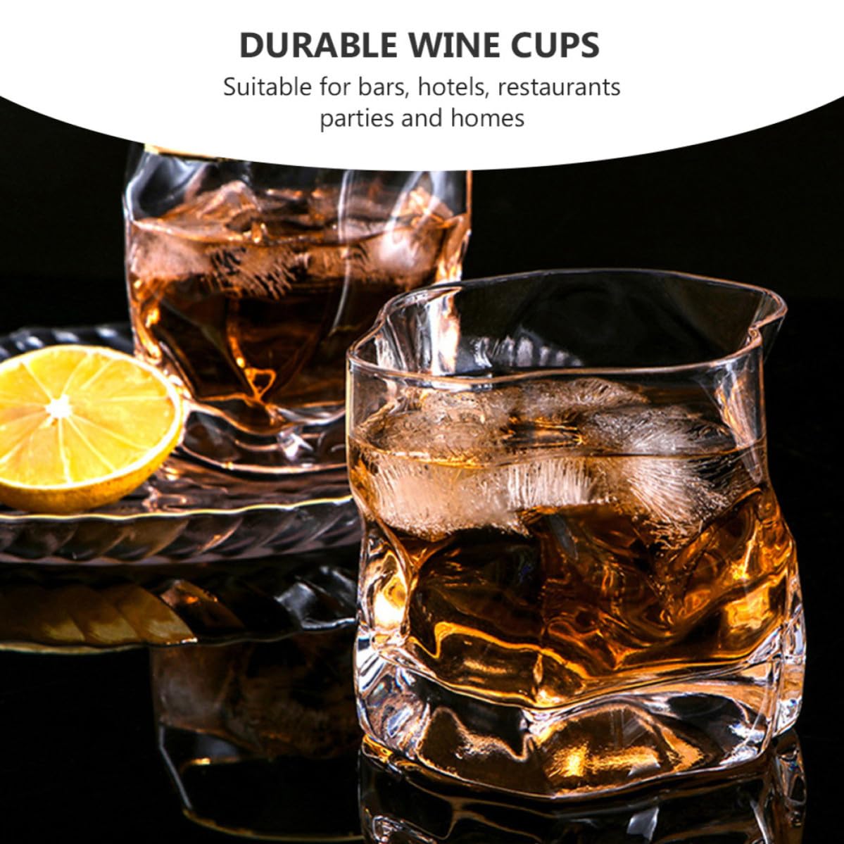 OSALADI Vasos de Whisky de Vidrio Reutilizables y Seguros para Uso en Restaurantes y Hogares, Juego de 3 Piezas Diseño Creativo y Único