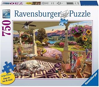 Ravensburger Cozy Front Porch 750 Piece Large Format Jigsaw Puzzle - 17457 - Every Piece is Unique, Softclick Technology Means Pieces Fit Together Perfectly