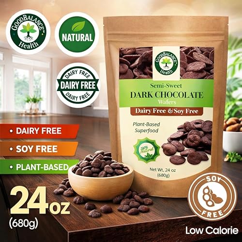 Miniatura 3 de Good Balance Health - Obleas de chocolate oscuro, semidulce, sin lácteos, sin soja, chocolate derretido para postres, hornear, fondue, inmersión,