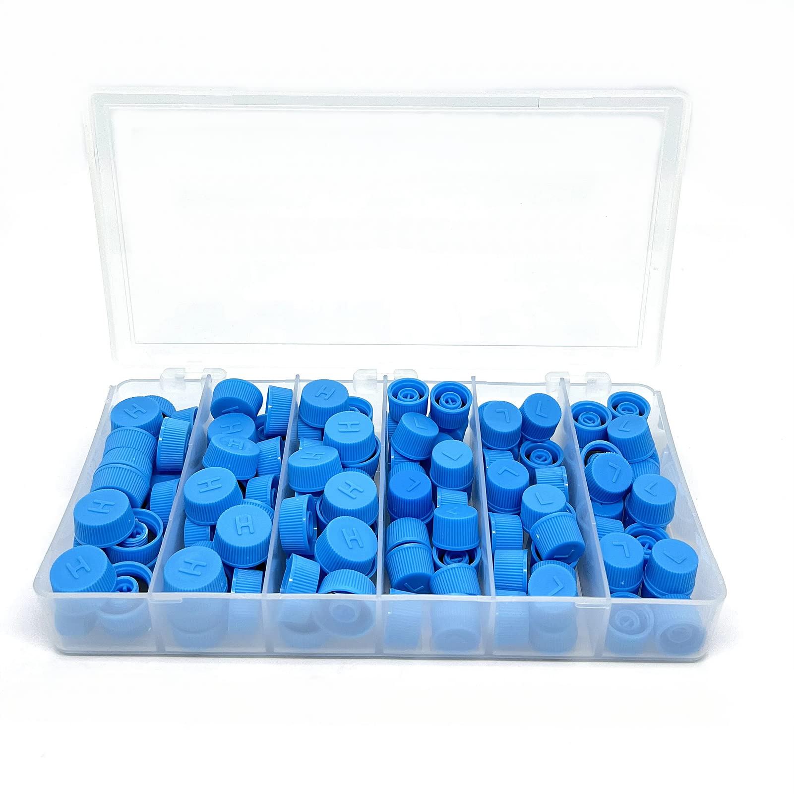 Car A/C Valve Cap, R134a R12 Service Valve High/Low Side Dust Cap， A/C Line Valve Core Cap M9 M10 (120pcs)