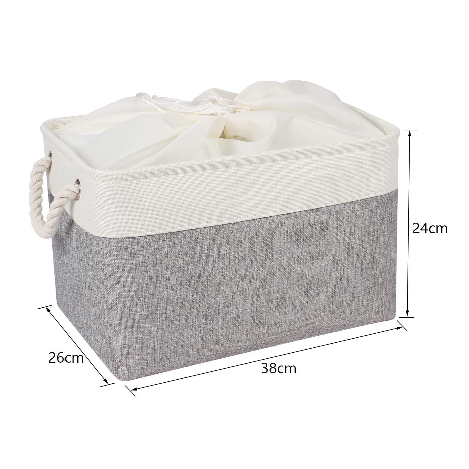 Univivi Storage Baskets for Shelves 3 Pack Large Storage Baskets with Drawstring Cover - Image 2