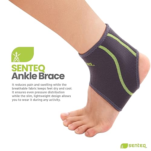 Miniatura 5 de Tobillera de compresión de SENTEQ, grado médico y aprobado por la FDA Proporciona apoyo y alivio del dolor para esguinces, tensión, artritis y