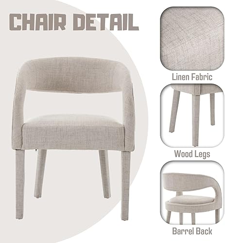 Miniatura 44 de Juego de 2 sillas de comedor de terciopelo verde, modernas sillas de comedor tapizadas con respaldo abierto y brazos, cómodas sillas laterales para