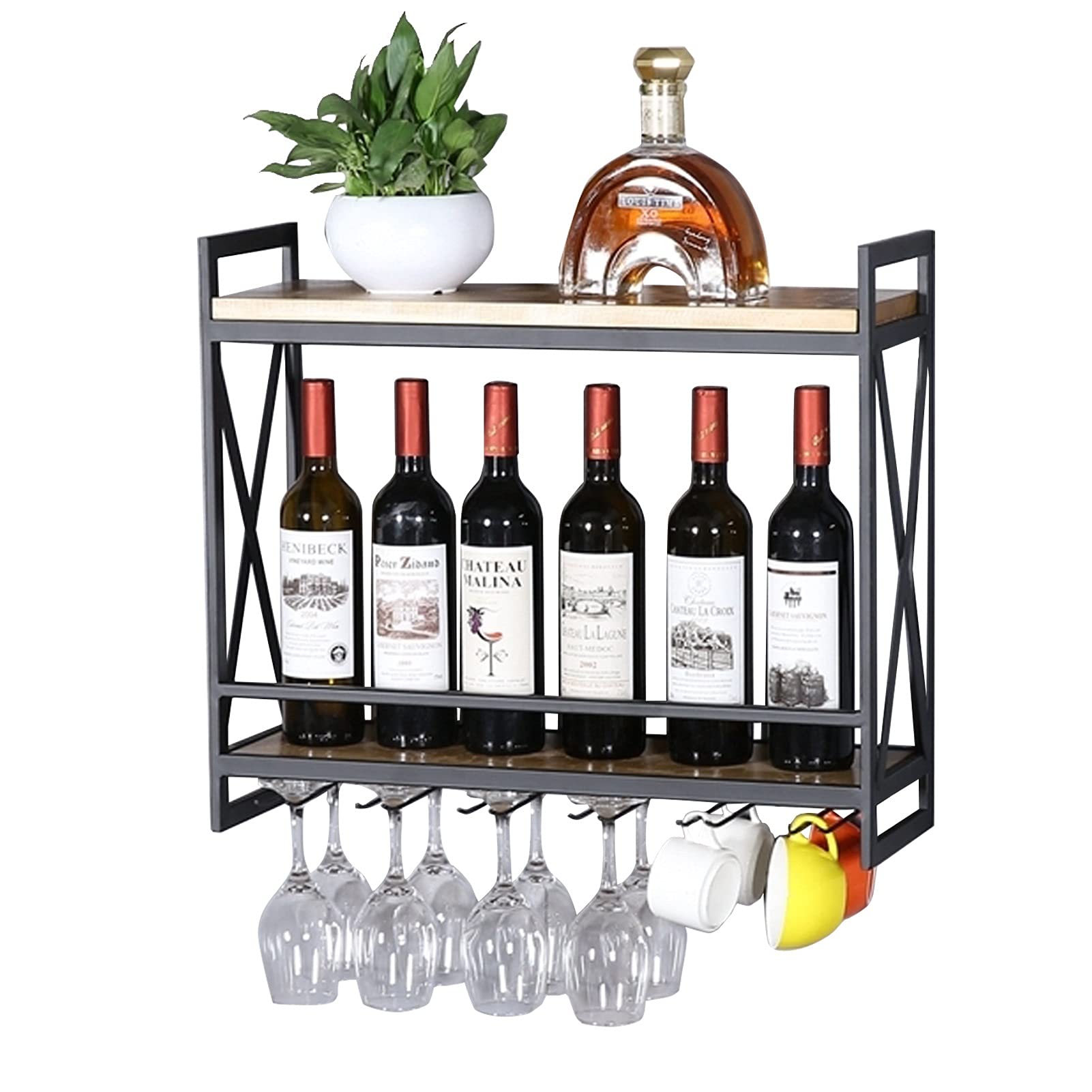 Support de Stockage de Vin Mural JATIBOSH pour un Décor de Bar à la Maison