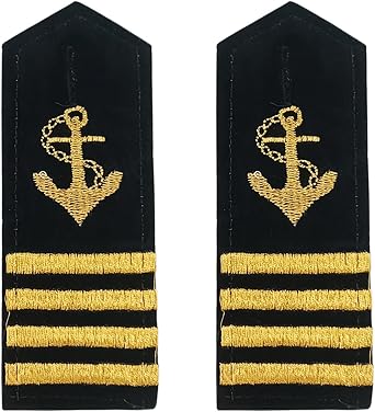 Yacht Captain Shoulder Boards Gold Halloween Anchor Shoulder Boards Mate Navy Epaulette Hardboard 2 pcs