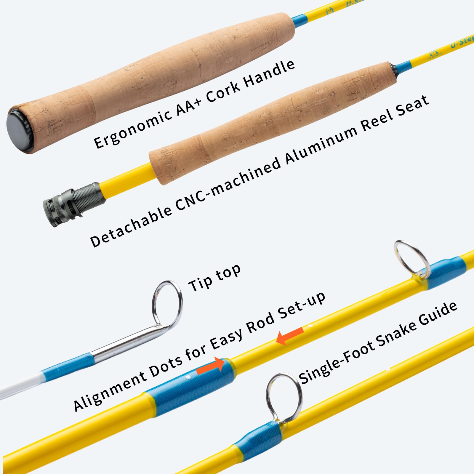 Amazon | Maxcatch 4'0'' 練習用フライロッド-初心者向け 2ピースの