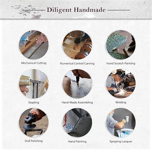 Miniatura 6 de Sophia & William - Armario decorativo de almacenamiento con marco de madera y puerta de hierro pintada con diseño en relieve, estilo envejecido,