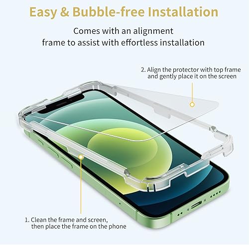 Miniatura 45 de UNBREAKcable Paquete de 3 protectores de pantalla para iPhone 12 / iPhone 12 Pro, vidrio templado doble inastillable [fácil instalación] [dureza 9H]