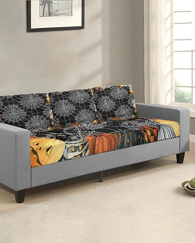 Miniatura 9 de Merry Christmas Couch Cushion Covers, Stretch Sofa Cover with Elastic Bottom, Watercolor Xmas Tree Birds Sofa Slipcovers Protector Washable