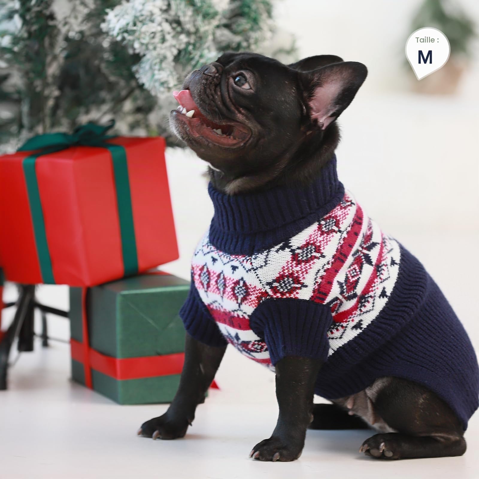 IECOii Pull pour Chien XXL - Pull Chaud de Noël pour Grand Chien - Col Roulé - Vêtement d'Hiver pour Chiens Extra Grands