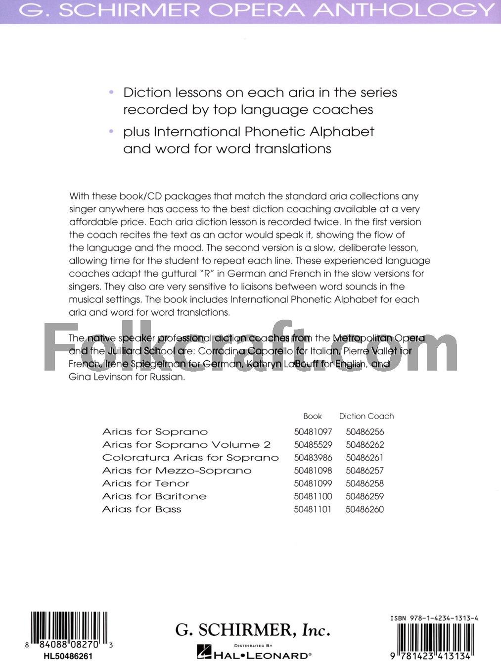 Diction Coach Coloratura Arias For Soprano G. Schirmeropera Anthology Book/Ao (Diction Coach - G. Schirmer Opera Anthology) - Image 2