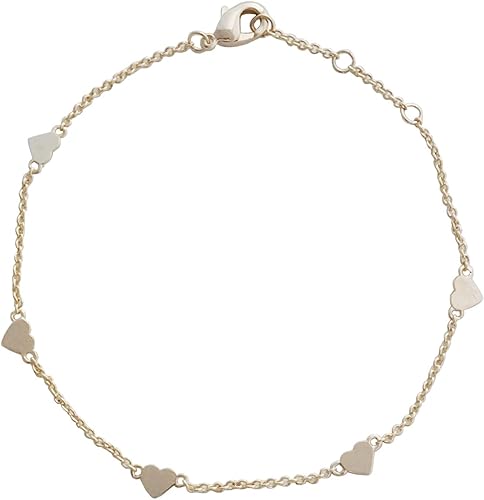 HONEYCAT Pulsera con dijes de corazón diminutos en oro, oro rosa o plata Joyería minimalista y delicada