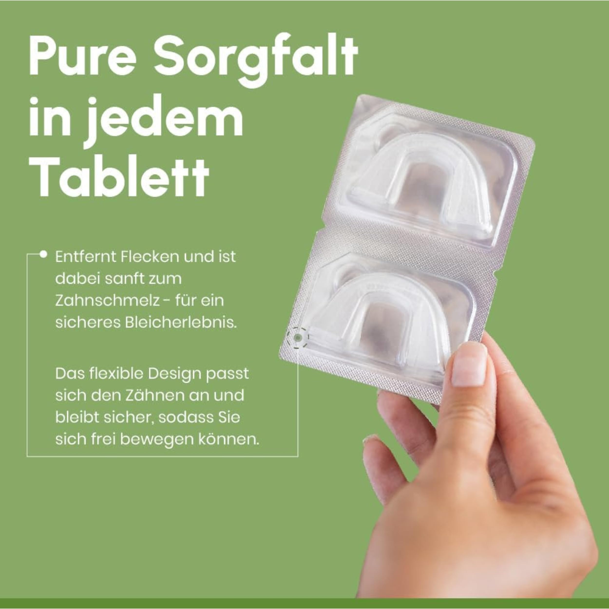 Teeth Whitening Strips - PAP Zahnaufhellung ohne Wasserstoffperoxid, Schmelzschonend & Keine Sensibilität, Flexible Whitening Schienen, Schnelle Ergebnisse, Minze, 10 Stück