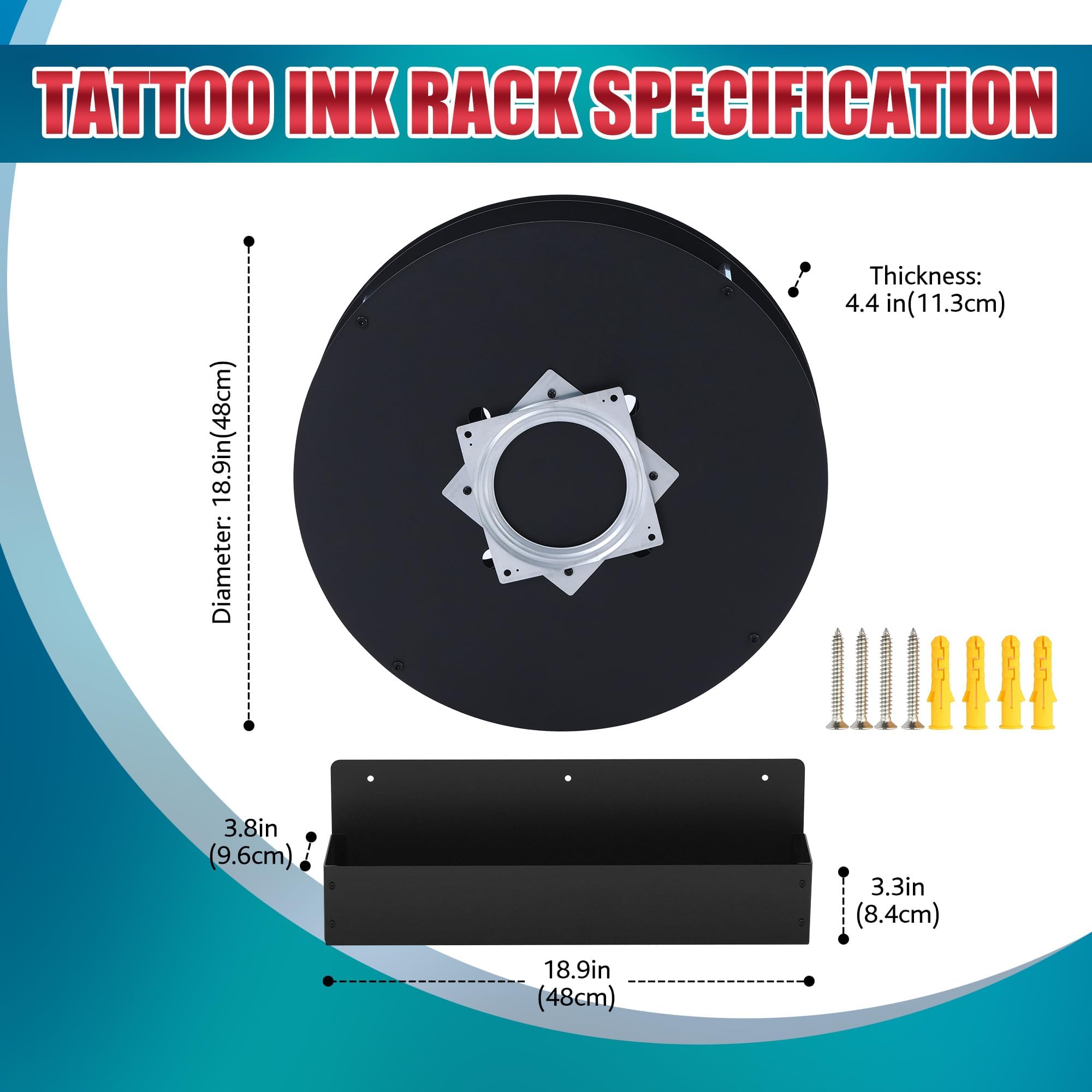Poarmeey Tattoo-Tintenhalter, 69 Löcher, Metall-Tattoo-Farbhalter, Wandhalterung | Tattoo-Farb-Display-Halter, Stützausrüstung für Tattoo-Künstler (nur Halterung)