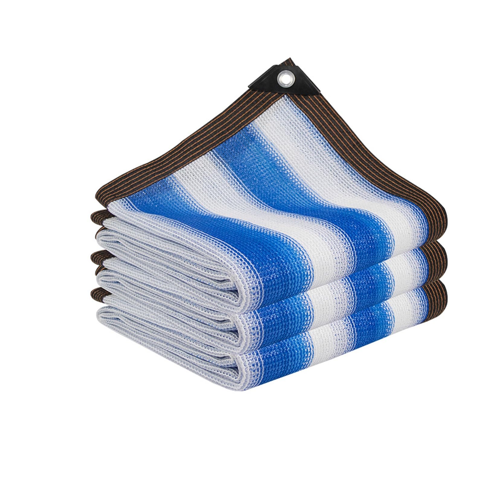 Generic 90% Shading Cover Shade Cloth Privacy Screen Blue and White Stripes Sun Shade Net 6.6X16.4FT 9.9X49.2FT 16.4X16.4FT 26X26FT for Green House, Garden, Pergola, Pools (Size : 6.6x13ft)