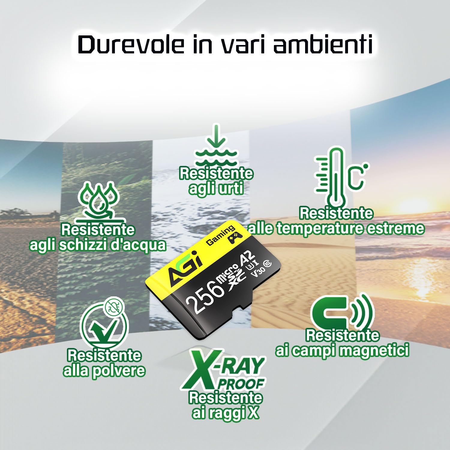 AGI TF138 256GB Scheda Micro SD con Adattatore SD Card MicroSDXC | Specifiche professionali A2, U3, V30. Velocità di lettura 98 MB/s per drone, dashcam, fotocamera e console Switch