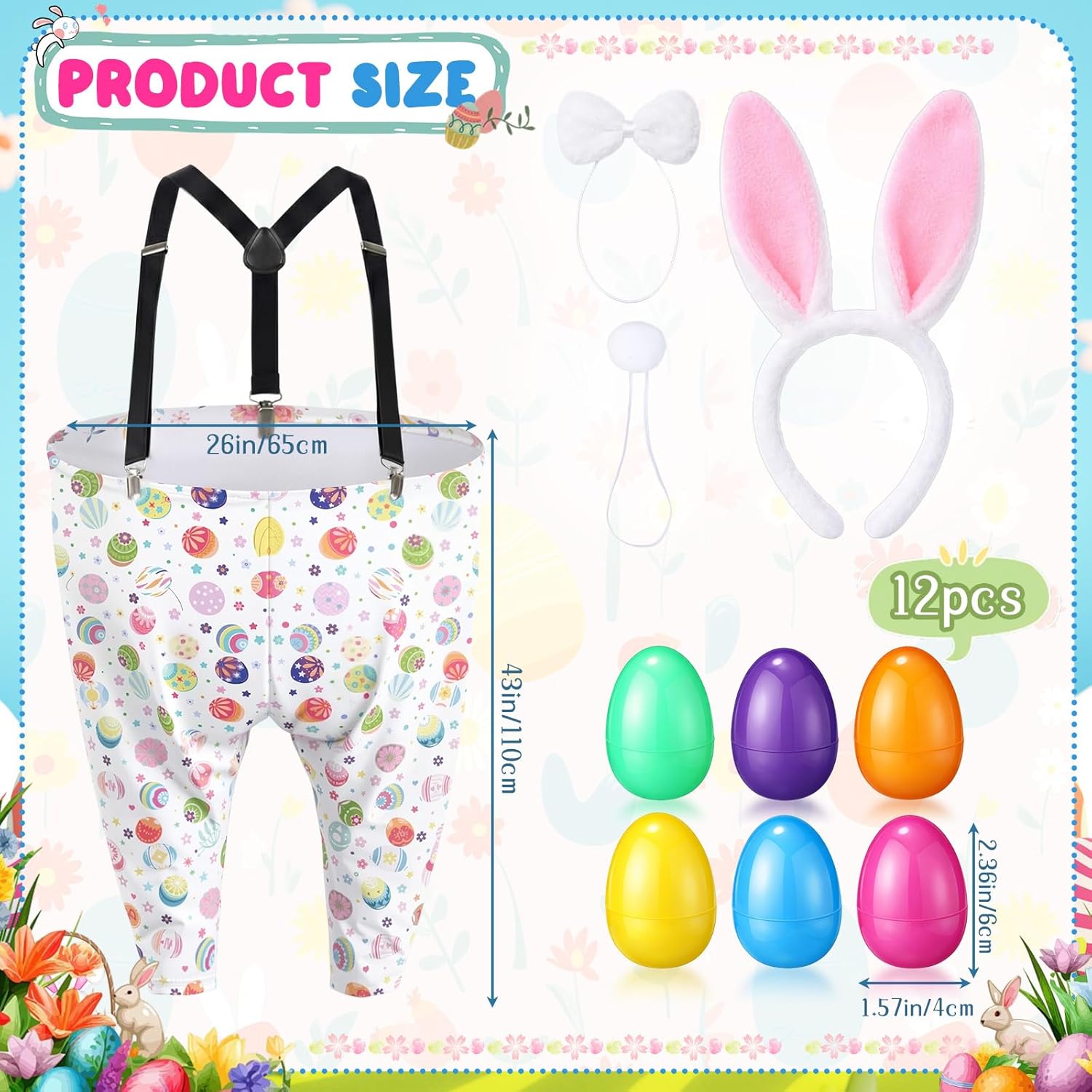 Vinsot Granny Pants Toss Game for Easter, Funny Yard Game for Adults, Outdoor Party Activity with Colorful Eggs
